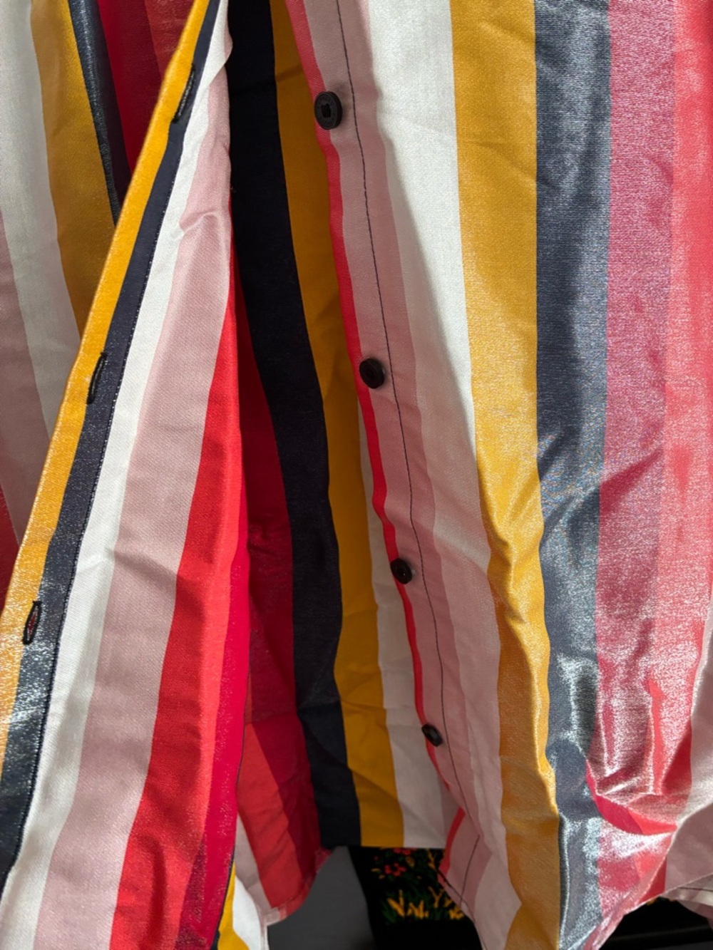 Express Multicolor Vertical Stripe Shirt - Pink, Yellow, Black, White - Picture 6 of 10